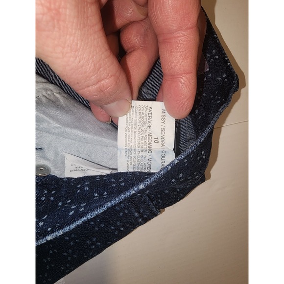 Gloria Vanderbilt Amanda Pin Dot  Dress Pants Size 10 Navy Blue - Picture 5 of 6